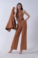 Camel Ceket-Yelek Pantolonlu 3'lü Takım Elbise 0106324.09 - 6