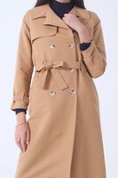 Camel Klasik Modern Kuşaklı Düğmeli Trençkot 4595040.09 - 6