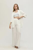 Ekru Kimono Pantolon İkili Krep Takım 0106314.147 - 1
