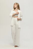 Ekru Kimono Pantolon İkili Krep Takım 0106314.147 - 2