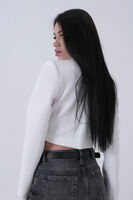 Ekru Kruvaze Yaka Kaşe Crop Astarlı Blazer Ceket 0105125.147 - 8