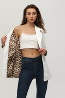 Ekru Leopar Astar Detaylı Krep Blazer Ceket 0105120.147 - 8