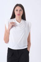 Ekru Vatkalı Sıfır Kol Bluz 4202720.147 - 2