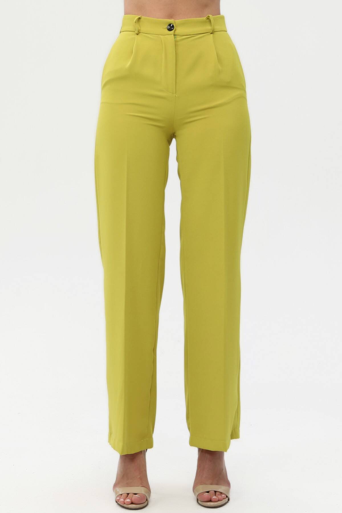 Fıstık Yüksek Bel Pileli Palazzo Pantolon 0102066.22 - Ardanewline