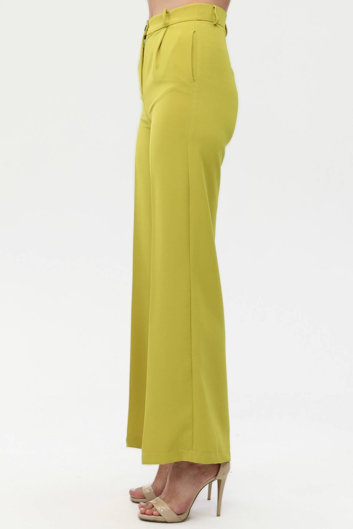 Fıstık Yüksek Bel Pileli Palazzo Pantolon 0102066.22 - Ardanewline (1)