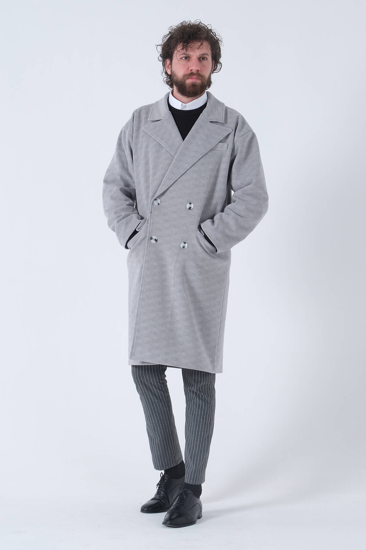 Füme Oversize Erkek Yaka Kaşe Kaban 01015002.31 - Ardanewline (1)