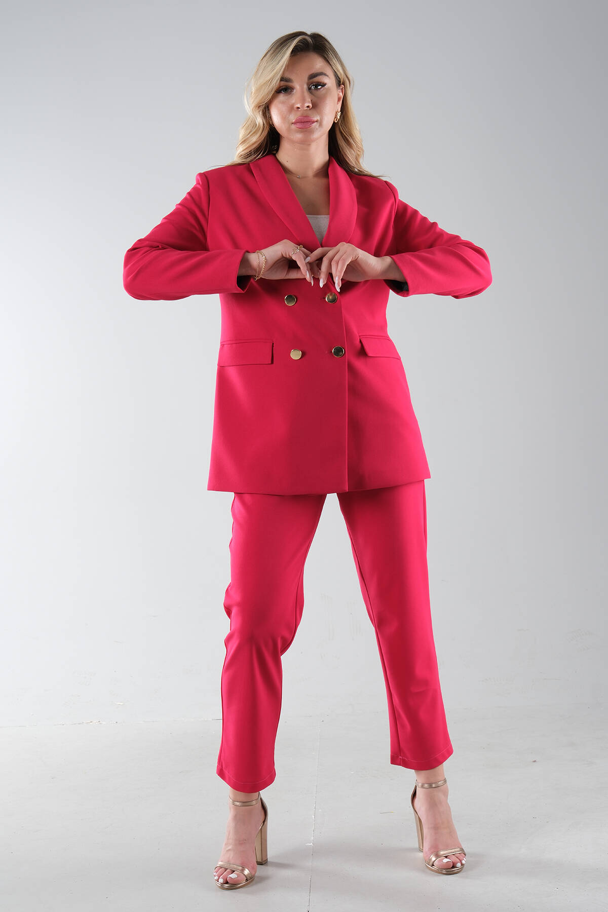 Fuşya Blazer Ceket Pantolon İkili Takım 0106305.12 - Ardanewline (1)