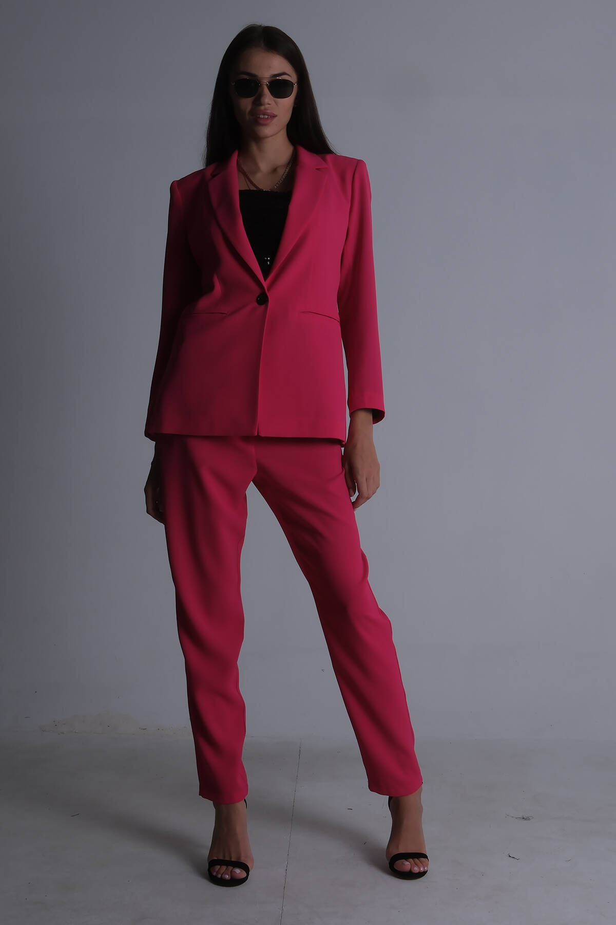 Fuşya Klasik Yaka Ceketli Takım 0106309.12 - Ardanewline (1)