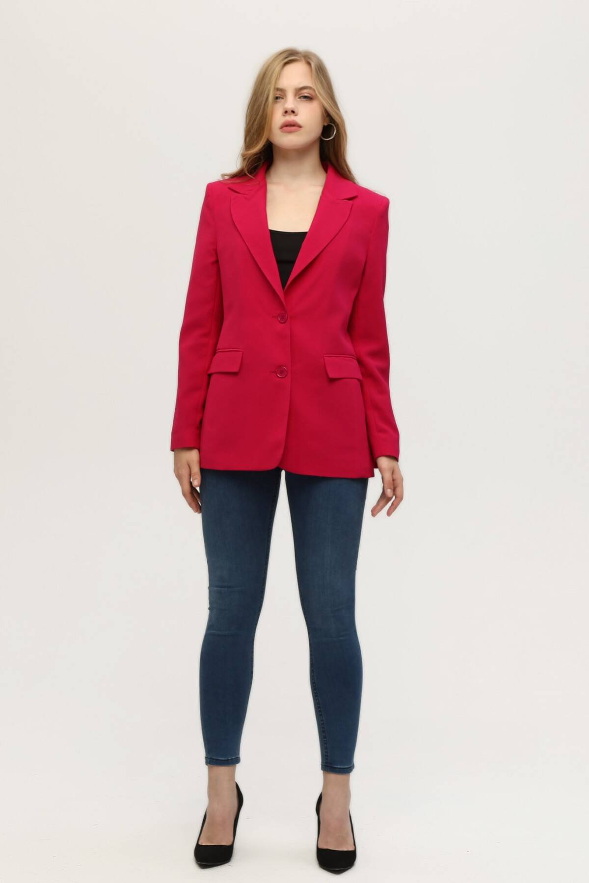 Fuşya Vatkalı Astarlı Blazer Ceket 0105110.12 - Ardanewline (1)