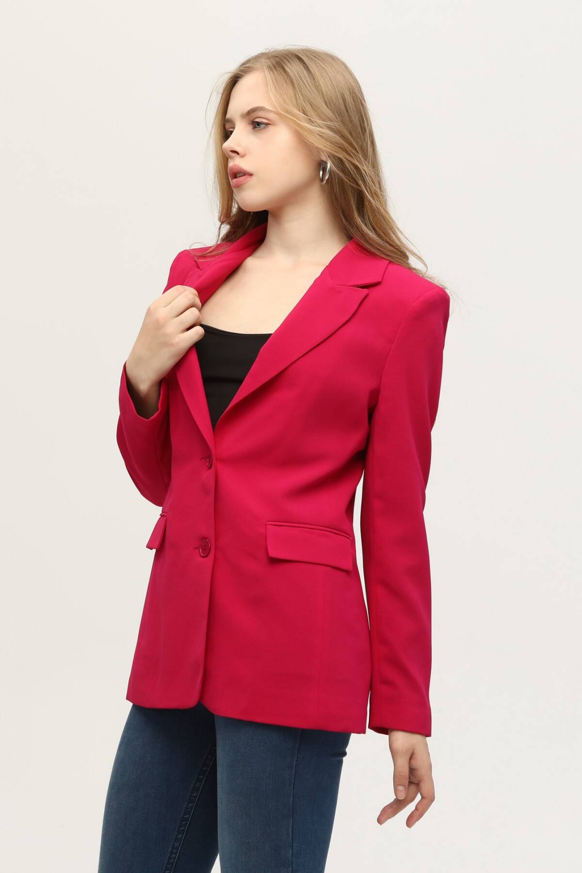 Fuşya Vatkalı Astarlı Blazer Ceket 0105110.12 - Ardanewline