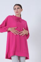Fuşya Yakası Fırfırlı Tunik 0203192.12 - 3