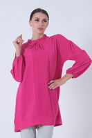 Fuşya Yakası Fırfırlı Tunik 0203192.12 - 4