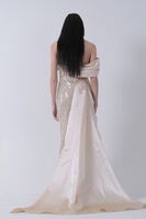 Gold Drape Yaka Detaylı Payet İşlemeli Uzun Kuşaklı Abiye 9705470.122 - 6