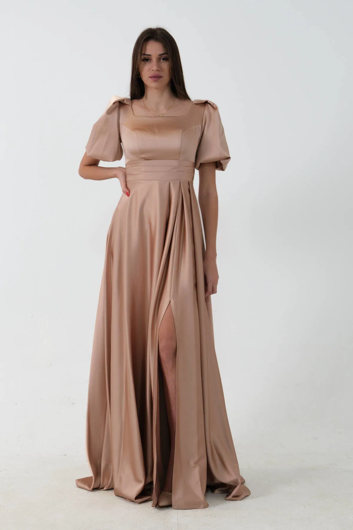 Gold Kare Yaka Balon Kol Abiye 0801121.122 - Ardanewline