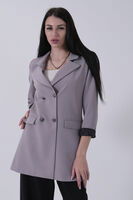 Gri Astarlı Düğme Kapamalı Blazer Ceket 0105123.06 - 4