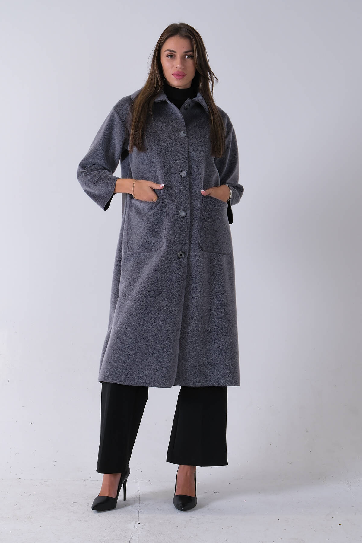 Gri Bebe Yaka Çift Cepli Kaban 31050686.06 - Ardanewline (1)