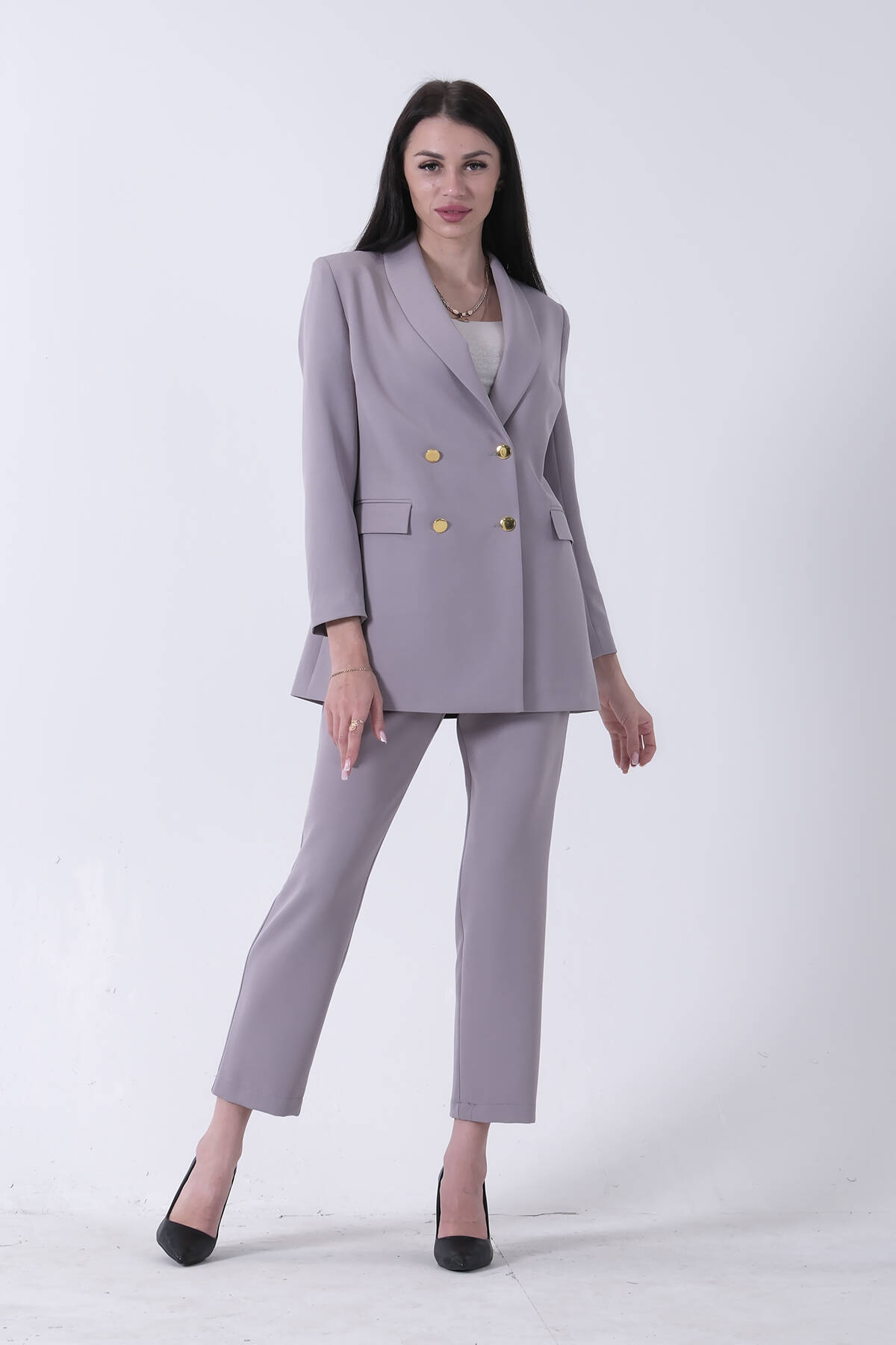Gri Blazer Ceket Pantolon İkili Takım 0106305.06 - Ardanewline (1)