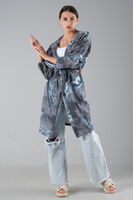 Gri Desenli Krep Kimono 0107129.06 - 4