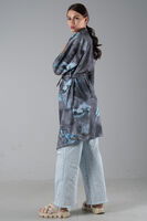 Gri Desenli Krep Kimono 0107129.06 - 5