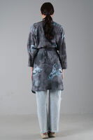 Gri Desenli Krep Kimono 0107129.06 - video