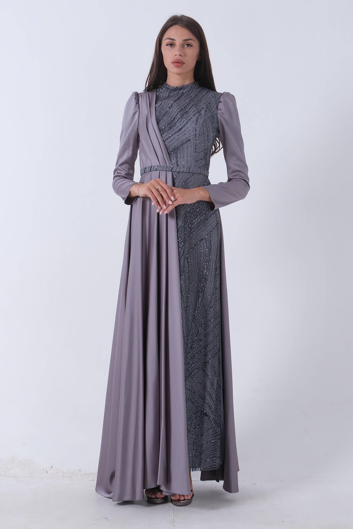 Gri İç Kısmı Simli Saten Abiye 6502431.06 - Ardanewline (1)