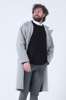 Gri Oversize Erkek Yaka Kaşe Kaban 01015002.06 - 5