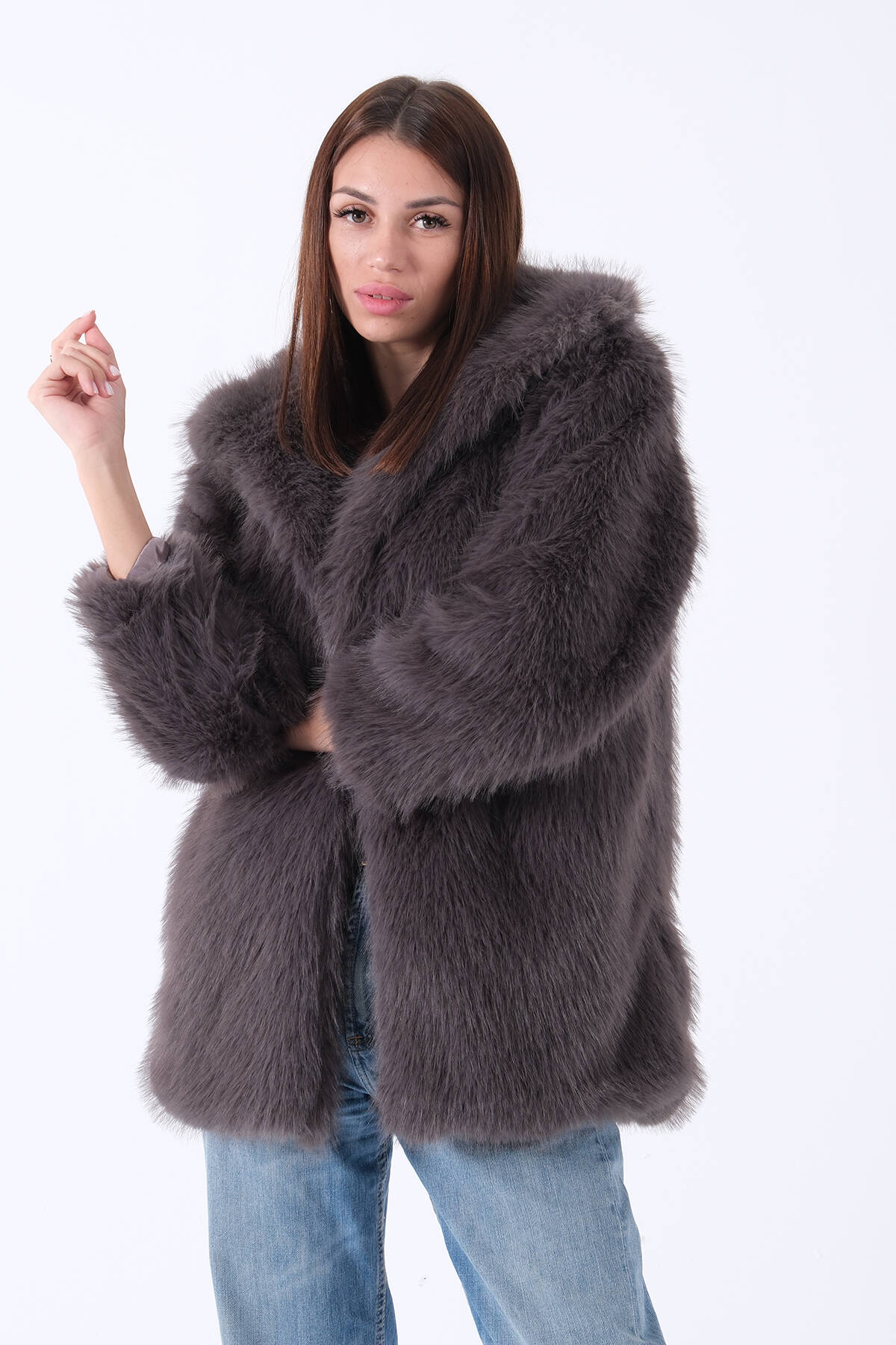 Gri Uzun Lolita Kürk Kaban 31050729.06 - ArdaNewline