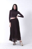 Kahve Astarlı Piliseli Etek 4594046.05 - 1
