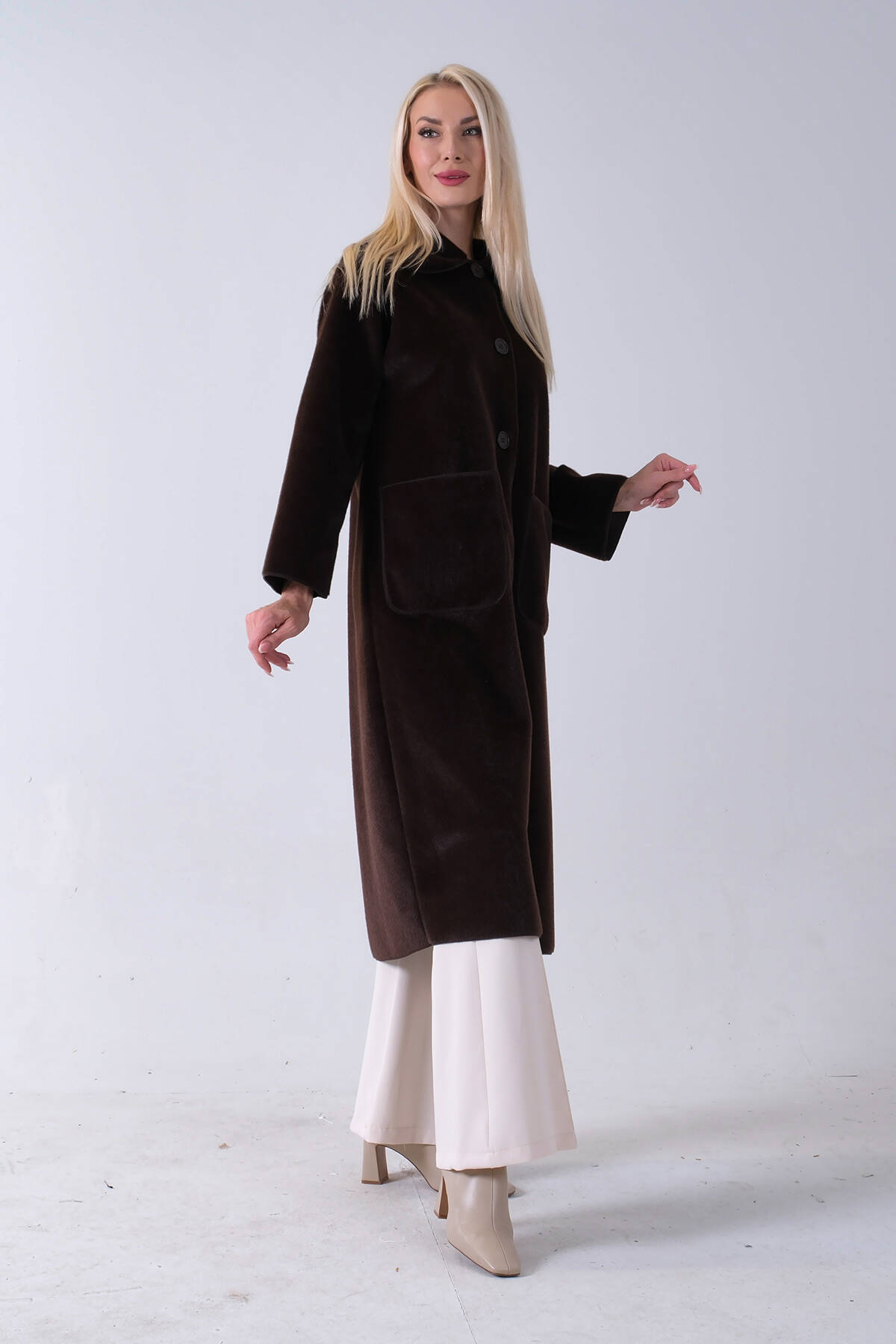 Kahve Bebe Yaka Çift Cepli Kaban 31050686.05 - Ardanewline (1)