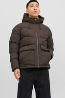 Kahve Logo Baskili Kapüsonlu Puffer Mont 77724K12238849.05 - 2