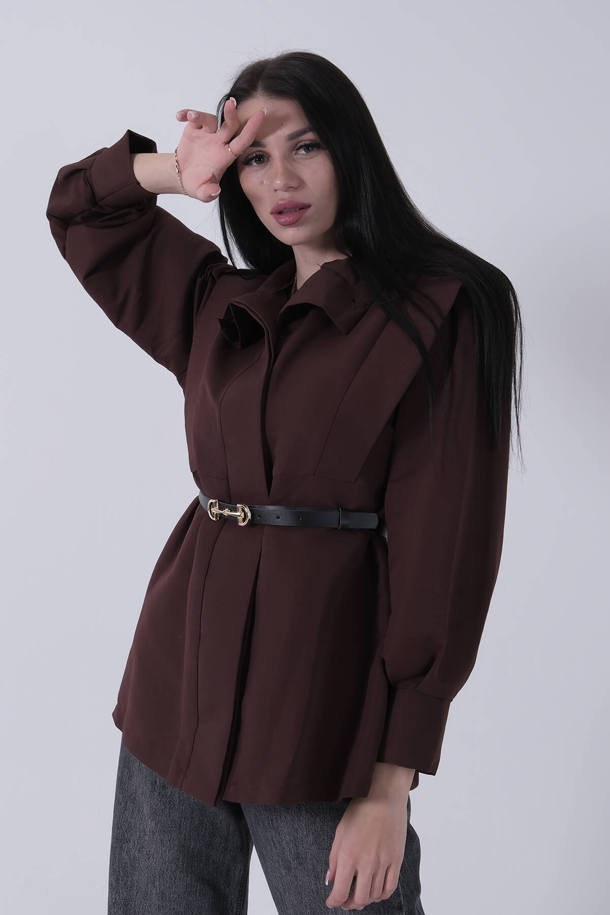 Kahve Omuz Apolet Detaylı Trenç 5309331.05 - Ardanewline