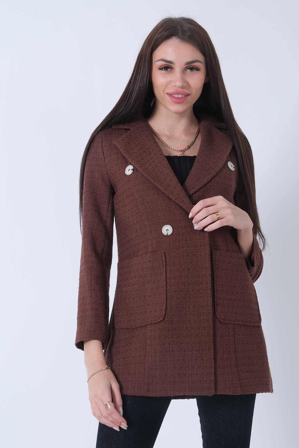 Kahve Tüvid Kumaş Ceket 4595020.05 - Ardanewline