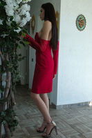 Kırmızı Drapeli Düğme Detaylı Mini Boy Abiye 9705537.08 - 5