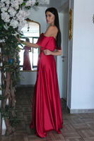 Kırmızı Fiyonk Yaka Taş Detaylı Abiye 9705541.08 - 3
