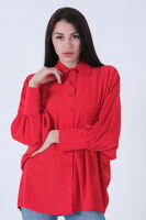Kırmızı Hakim Yaka Oversize Gömlek 3972822.08 - 1