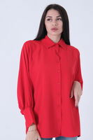 Kırmızı Hakim Yaka Oversize Gömlek 3972822.08 - 2