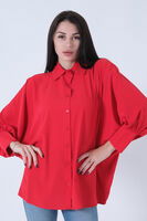 Kırmızı Hakim Yaka Oversize Gömlek 3972822.08 - 3