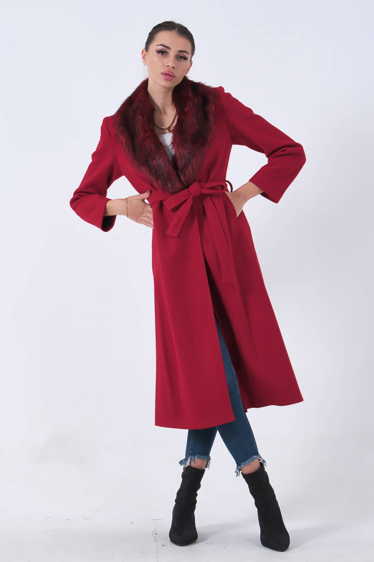 Kırmızı Seyyar Kürklü Astarlı Kaşe Kaban 0108070.08 - Ardanewline (1)