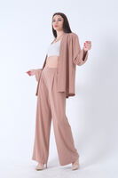 Koyu Bej Kimono Pantolon İkili Krep Takım 0106314.376 - 1