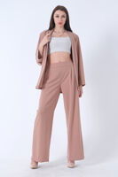 Koyu Bej Kimono Pantolon İkili Krep Takım 0106314.376 - 5