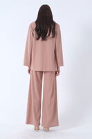 Koyu Bej Kimono Pantolon İkili Krep Takım 0106314.376 - 7