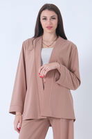 Koyu Bej Kimono Pantolon İkili Krep Takım 0106314.376 - video