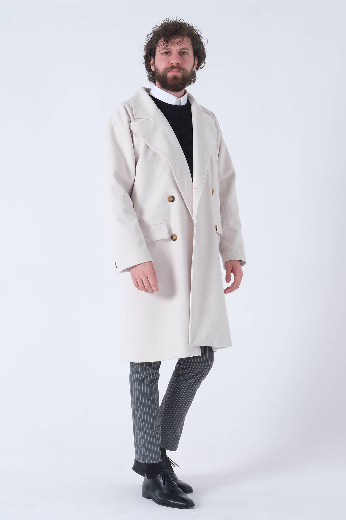 Krem Oversize Erkek Yaka Kaşe Kaban 01015002.19 - Ardanewline (1)