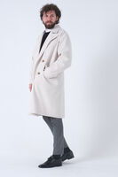 Krem Oversize Erkek Yaka Kaşe Kaban 01015002.19 - 3