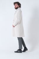 Krem Oversize Erkek Yaka Kaşe Kaban 01015002.19 - 6