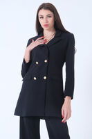 Lacivert Astarlı Düğme Kapamalı Blazer Ceket 0105123.02 - 1
