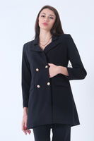 Lacivert Astarlı Düğme Kapamalı Blazer Ceket 0105123.02 - 3