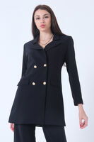 Lacivert Astarlı Düğme Kapamalı Blazer Ceket 0105123.02 - 4