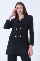 Lacivert Astarlı Düğme Kapamalı Blazer Ceket 0105123.02 - 5