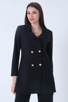 Lacivert Astarlı Düğme Kapamalı Blazer Ceket 0105123.02 - 8
